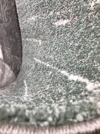Релефен килим Диамонд - Зелено - Сиви квадрати