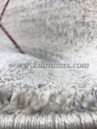 Carpet Lux - White - D.Red